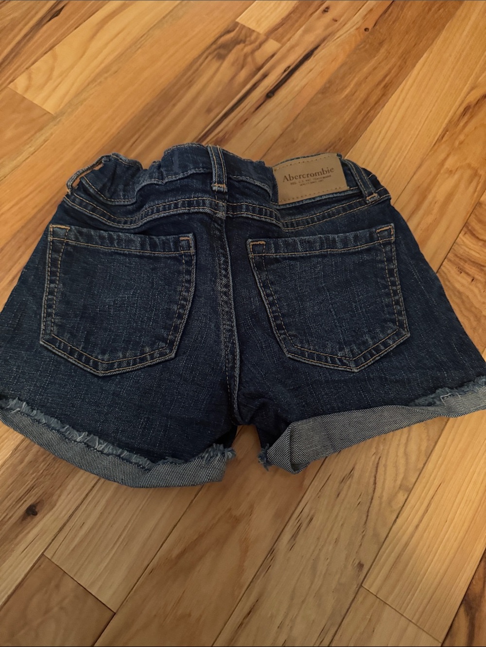 Abercrombie & Fitch Dark Blue Denim Rolled-Hem Women's Shorts